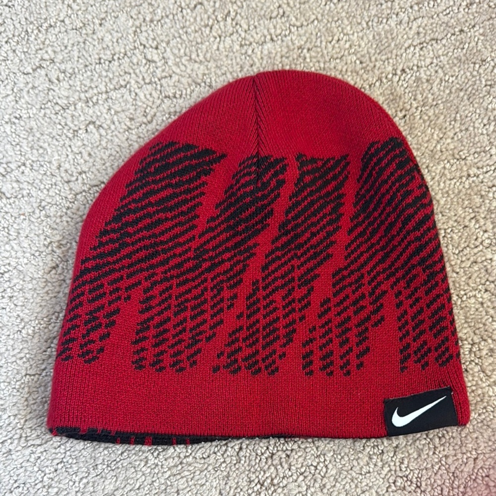 Nike Red and Black Knit Hat